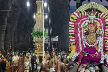 விண்ணை பிளந்த அரோகரா கோஷம்.. கொடியேற்றத்துடன் தொடங்கிய ஆடிப்பூர பிரமோற்சவ விழா!