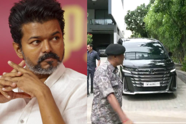 கரூரில் 41 பேர் மரணம்.. 34 மணி நேரத்துக்கு பின் வீட்டை விட்டு வெளியே வந்த விஜய்..எங்கு செல்கிறார்? | After 34 Hours Vijay Came Out From His House