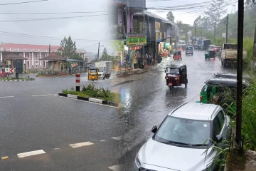 நுவரெலியாவில் பலத்த மழை: போக்குவரத்து துண்டிப்பு