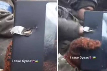 உக்ரைன் வீரரின் உயிரைக் காத்த ஐ போன்....வைரலாகும் காணொளி