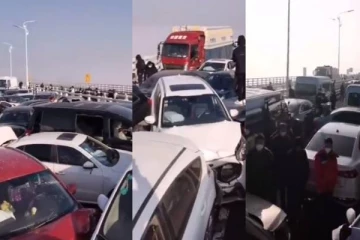 சீனாவில் ஒன்றுடன் ஒன்று மோதிய 400க்கும் மேற்பட்ட வாகனங்கள்! வைரல் காணொளி