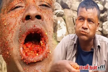 காலை உணவாக 10 கிலோ மிளகாய் - விசித்திர மனிதனின் வைரல் காணொளி