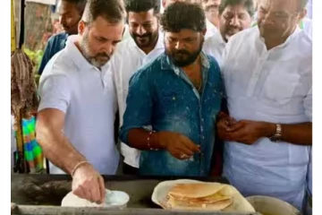 மொத்த இந்தியாவும் என் வீடுதான்; ரோட்டு கடையில் தோசை சுட்ட ராகுல் - வைரல் வீடியோ!