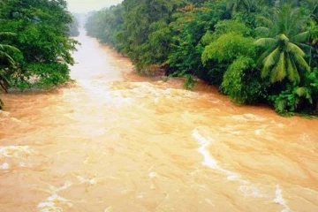 இலங்கையில் ஆற்றில் அடித்துச் செல்லப்பட்டு நூலிழையில் உயிர் தப்பிய பெண்!