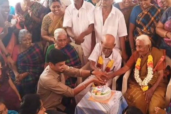 100வது பிறந்தநாளை 5 தலைமுறை வாரிசுகளுடன் வெகு சிறப்பாக கொண்டாடிய முதியவர்! | Old Man Celebrated 100Th Birthday 5 Generations