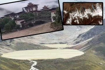 பூட்டானில் பனி ஏரி உடைந்ததில் வெள்ளம் பெருக்கெடுப்பு:இந்தியாவுக்கு சிவப்பு எச்சரிக்கை