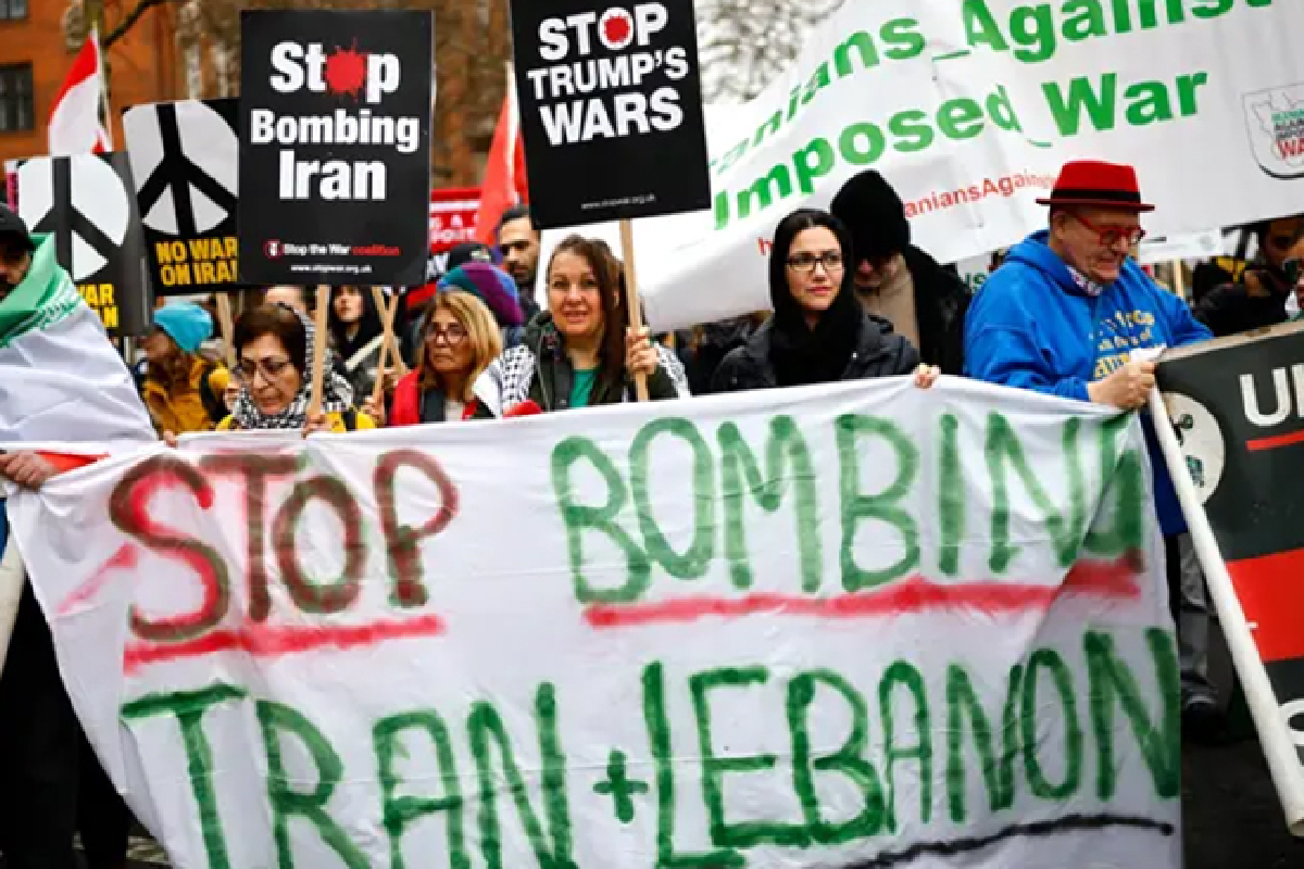 ஈரானில் போரை நிறுத்து : லண்டனில் பாரிய ஆர்ப்பாட்டம் | Massive Protest In London Against Attacks On Iran