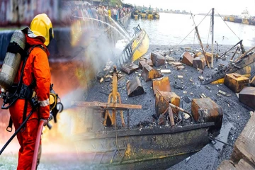 விசாகப்பட்டினம் கடற்றொழில் துறைமுகத்தில் தீ விபத்து: 25 விசைப்படகுகள் ஏரிந்து நாசம்