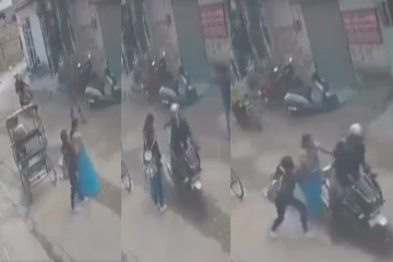 செயின் திருடனை தைரியத்தோடு மடக்கிப் பிடித்த வீரப்பெண் - வைரலாகும் வீடியோ