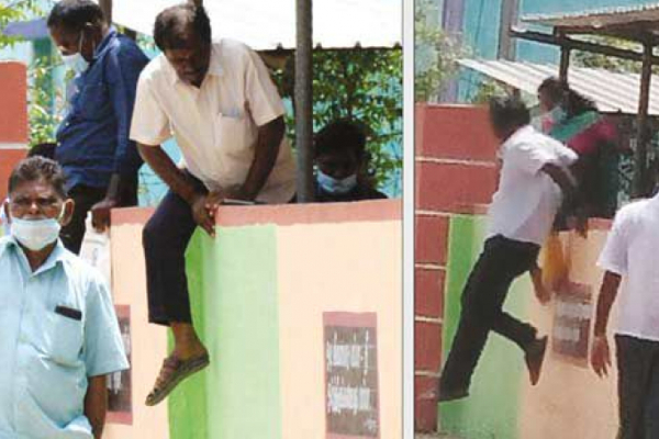 தேர்தல் பயிற்சியின்போது சுவர் ஏறி குதித்து தப்பியோடிய ஆசிரியர்கள்: புதுக்கோட்டையில் பரபரப்பு | Teachers Jumped Wall Election Training Escaped