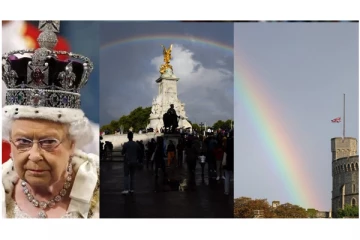 ராணி எலிசெபத் மறைந்த தருணத்தில் வானில் தோன்றிய இரட்டை வானவில்