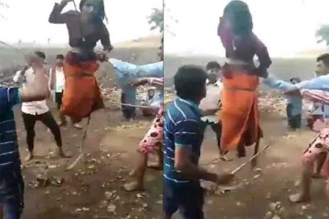 புதுப்பெண்ணை அந்தரத்தில் தொங்கவிட்டு அடித்த குடும்பம்: பதறவைக்கும் வீடியோ