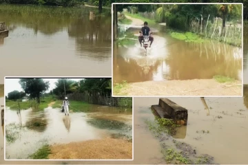 வெள்ளத்தில் மூழ்கிய வீதியை புனரமைத்துத் தருமாறு கிராம மக்கள் கோரிக்கை