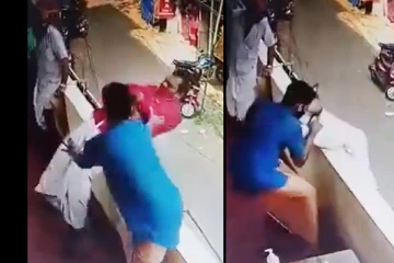 முதல் மாடியில் இருந்து சுருண்டு விழுந்த நபர்: கண்ணிமைக்கும் நொடியில் நடந்த பரபரப்பு சம்பவம்