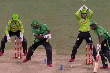 மிடில் ஸ்டம்பில் பந்து பட்டும் இப்படி போச்சே! தலையில் கையை வைத்த கீப்பர்:  வைரலாகும் ரசுல் வீடியோ