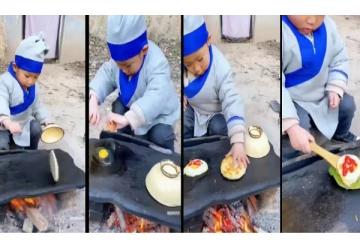 இணையதளத்தை கலக்கும் குட்டி குழந்தை சமையல்... - வைரலாகும் வீடியோ...!