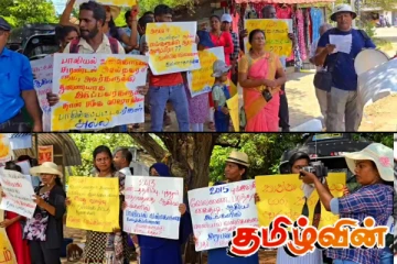 வித்தியா படுகொலைக்கு நீதிகோரி ஆர்ப்பாட்டம்! பொலிஸாருடன் கடும் வாக்குவாதம்