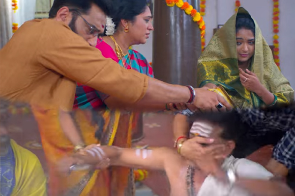 Sandhya Raagam: ரகுராமை கத்தியால் குத்த வந்த பூசாரி! பூஜையை முடித்த தனம் | Sandhya Raagam Maya Cheenu Save Raghuram