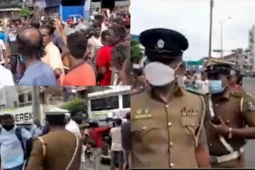 විරෝධතාවයක් නිසා ආමර වීදිය කැළඹෙයි..! මාර්ගය අවහිර කරමින් ප්රදේශවාසීන් පාරට බසි..(VIDEO)