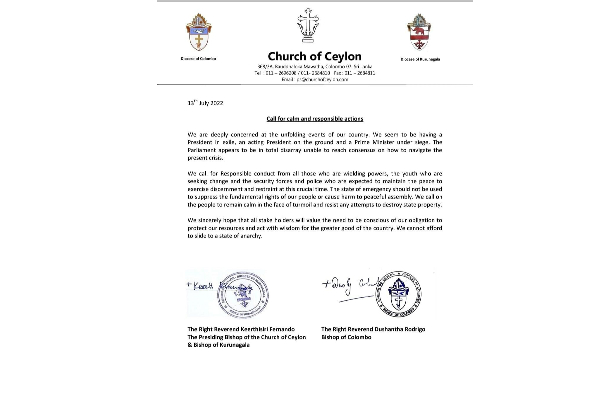 பொறுப்பான நடத்தைகளை பின்பற்றுமாறு இலங்கை திருச்சபை கோரிக்கை | Church Of Sri Lanka Calls For Responsible Behavior