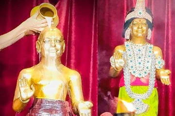 சமாதி நிலையில் மரணமடைந்தாரா நித்யானந்தா ? :  சிலை வைத்து நடந்த பூஜையால் பரபரப்பு