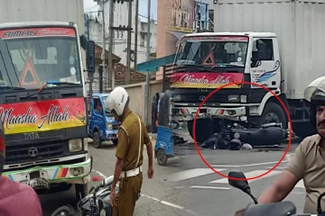 அம்பாறையில் பார ஊர்தி மற்றும் மோட்டார் சைக்கிள் மோதி விபத்து : ஒருவர் படுகாயம்