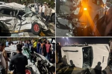 தென்னிந்தியாவையே உலுக்கிய கோர விபத்து -48 வாகனங்கள் மோதல்