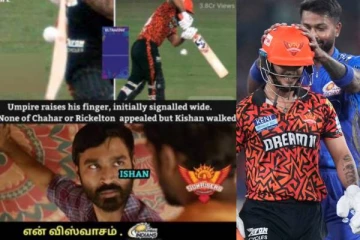 என் விஸ்வாசம் அம்பானிக்கு!! SRH - MI.. இஷான் கிஷனை கலாய்த்து தள்ளும் நெட்டிசன்கள்..