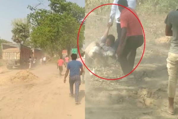 A gang of sand smugglers assaulted a woman officer A gang of sand smugglers assaulted a woman officer