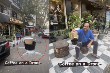 காற்றில் பறக்கும் காபி! இந்தியாவின் முதல் டிரோன் காபி டெலிவரி இதோ!