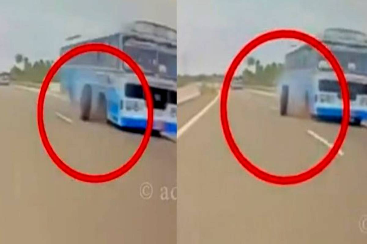 அதிவேக நெடுஞ்சாலையில் பேருந்தின் சக்கரம் கழன்று விழுந்தது - கேமராவில் சிக்கிய காட்சி | School Trip Bus Loses Wheel On Expressway அதிவேக நெடுஞ்சாலையில் பேருந்தின் சக்கரம் கழன்று விழுந்தது - கேமராவில் சிக்கிய காட்சி | School Trip Bus Loses Wheel On Expressway