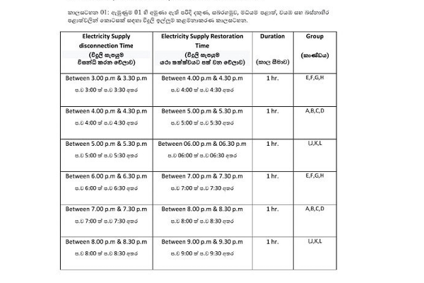 இன்றைய மின்வெட்டு அறிவித்தல் | Todays Power Outage Notification