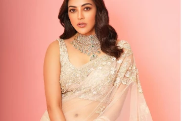 நடிகை காஜல் அகர்வால் ட்ரான்ஸ்பரென்ட் சேலையில் தாறுமாறு கவர்ச்சி