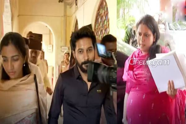 தனது மனைவி ஸ்ருதியுடன் விசாரணைக்கு வந்த மாதம்பட்டி ரங்கராஜ்... ஜாய் கிரிசில்டா செய்த செயல் | Madhampatty Rangaraj Arrives With Wife For Enquiry