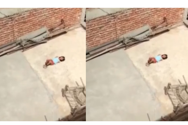 சுட்டெரிக்கும் வெயிலில் சிறுமியின் கை, கால்களை கட்டி மாடியில் கிடத்திய சம்பவம்... - பதற வைக்கும் வீடியோ வைரல் | Shocking Viral Video