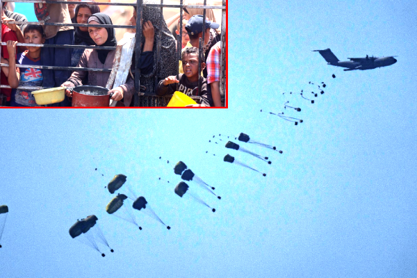 Israel Gaza aid airdrop, IDF denies starvation in Gaza, Gaza humanitarian crisis 2025, UAE Egypt France Gaza aid, Gaza war latest update, Hostage negotiations Israel Hamas, Gaza food crisis news, European nations aid Gaza