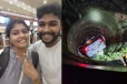 தாய் வீட்டிற்கு சென்று திரும்பிய புதுமணத்தம்பதி..கட்டுப்பாட்டை இழந்து கிணற்றுக்குள் விழுந்த கார்