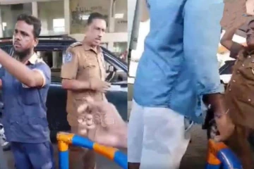 பொலிஸ் அதிகாரியை விரட்டி அடித்த பொதுமக்கள்: காணொளியால் இணையத்தில் சர்ச்சை!