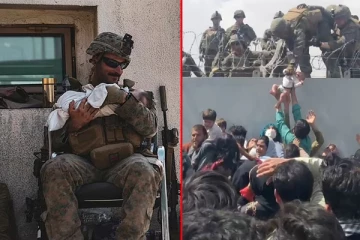 காபூல் விமான நிலையத்தில் முள்வேலியைத் தாண்டி இராணுவ வீரர்களிடம் கொடுக்கப்பட்ட குழந்தை: என்ன ஆனது தெரியுமா?