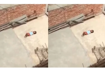 சுட்டெரிக்கும் வெயிலில் சிறுமியின் கை, கால்களை கட்டி மாடியில் கிடத்திய சம்பவம்... - பதற வைக்கும் வீடியோ வைரல்