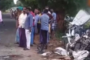 லாரி - கார் நேருக்கு நேர் மோதி கோர விபத்து - சம்பவ இடத்திலேயே 6 பேர் பலி!