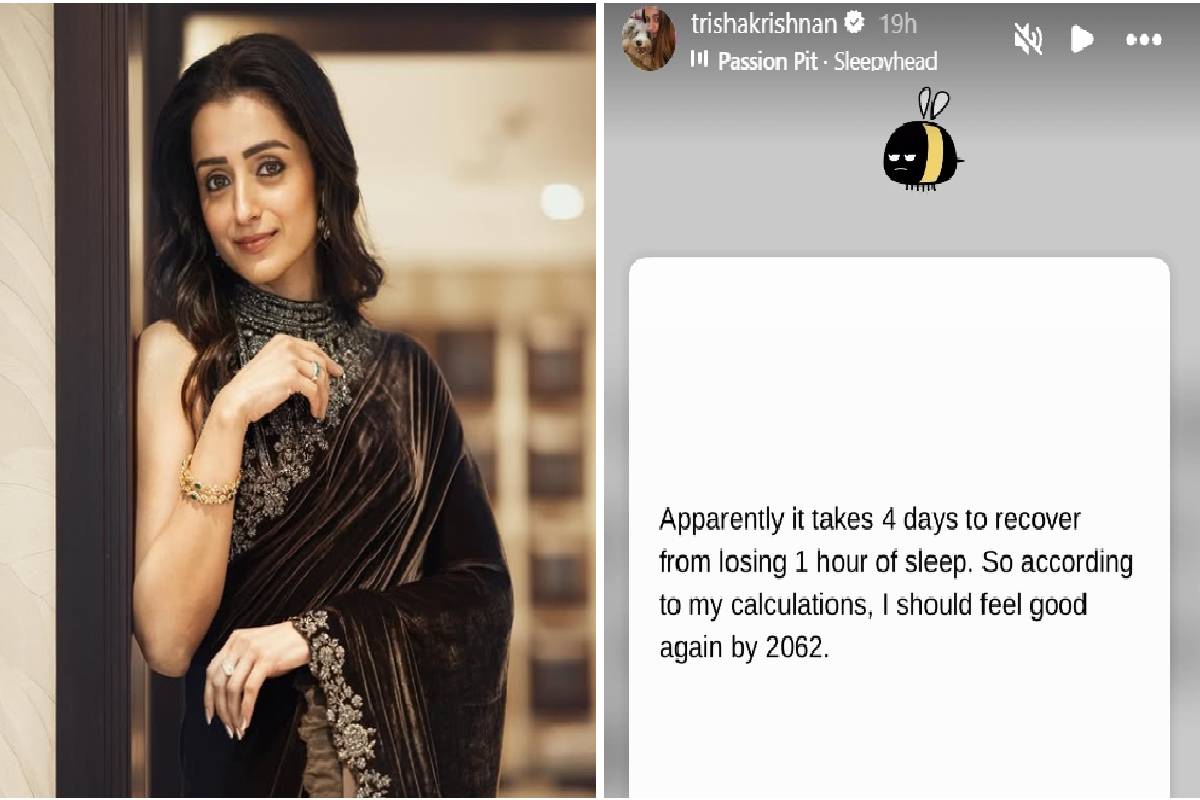 த்ரிஷாவின் உடல்நலத்தில் நடந்தது என்ன? புதிய பதிவால் கவலையில் ரசிகர்கள் | Actress Trisha Instagram New Story About Sleep