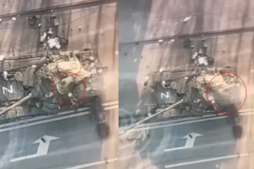 இறுதி நிமிடத்தில் உயிர் பிழைக்க முயன்ற ரஷ்ய வீரர்: குலைநடுங்க வைக்கும் வீடியோ காட்சி