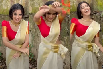 அனுபமா கேரளா சேலையில் அரபிக் குத்து டான்ஸ்: வைரல் வீடியோ