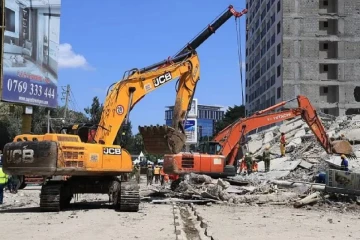 කෙන්යාවේ නයිරෝබි නගරයේ ඉදිකරමින් පැවති 12 මහල් ගොඩනැගිල්ලක් කඩා වැටෙයි - බොහෝ පිරිසක් සිරවී ඇති බවට සැක