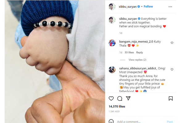 ரோஜா சீரியல் நாயகனுக்கு பிறந்த வாரிசு - முதல் முறை வெளியான புகைப்படம்...என்ன குழந்தை தெரியுமா? | Roja Serial Actor Sibbu Suryan Viral Post