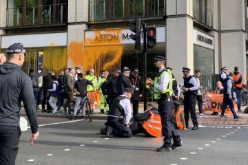 லண்டனில் பிரபல கார் ஷோரூம் முன் எதிர்ப்பு போராட்டம்!