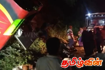 இந்தியாவில் கோர விபத்து : பேருந்து கவிழ்ந்ததில் 9 பேர் பலி