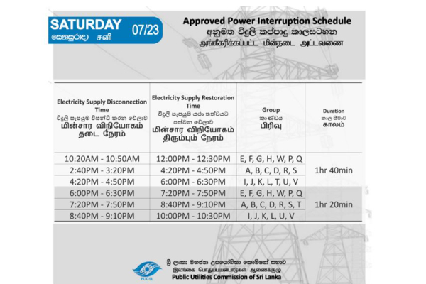 இன்று மின் வெட்டு அமுலாகும் நேர அட்டவணை | Todays Power Cut Schedule