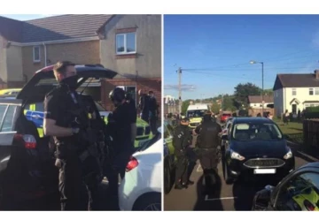 பிரிட்டன்  சாலையில் துப்பாக்கிச்சூடு; ஐவர் கைது